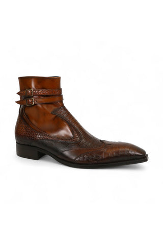 Jo Ghost 4764 Louisiana Crocodile / Lizard Embossed Leather Boots (JG5323)-AmbrogioShoes
