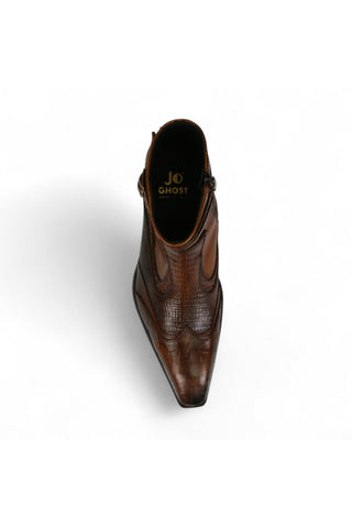 Jo Ghost 4764 Louisiana Crocodile / Lizard Print Leather Boots (JG5323)-AmbrogioShoes