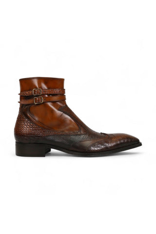 Jo Ghost 4764 Louisiana Crocodile / Lizard Print Leather Boots (JG5323)-AmbrogioShoes