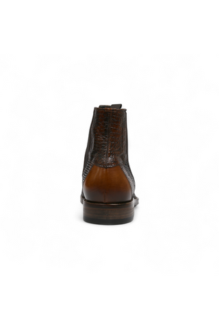 Jo Ghost 4776 Brown Multi Texture Embossed Leather Boots (JG5365)-AmbrogioShoes