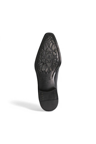 Jo Ghost 4957 Navy Flower Embossed Leather Horsebit Loafers (JG5367)-AmbrogioShoes