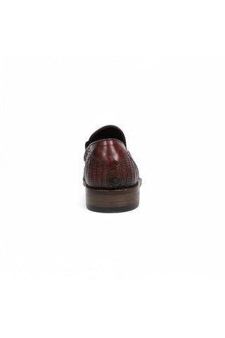 Jo Ghost 4992 Burgundy Multi Texture Embossed Leather Loafers (JG5366)-AmbrogioShoes