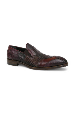 Jo Ghost 4992 Burgundy Multi Texture Print Leather Loafers (JG5366) AmbrogioShoes Jo Ghost 4992 Burgundy Multi Texture Print Leather Loafers (JG5366) AmbrogioShoes