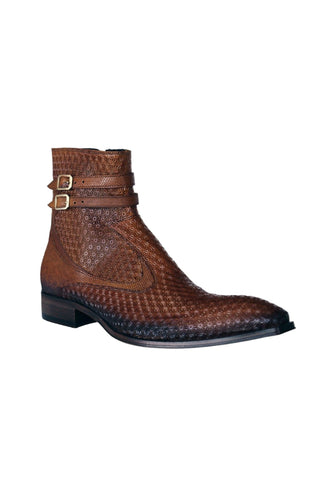Jo Ghost 4996 Brown Multi Texture Embossed Leather Boots (JG5364)-AmbrogioShoes