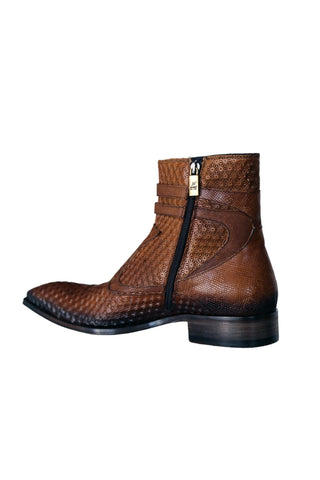 Jo Ghost 4996 Brown Multi Texture Print Leather Boots (JG5364)-AmbrogioShoes