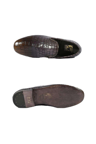 Jo Ghost Crocodile Embossed Leather Loafers (JG5112)-AmbrogioShoes