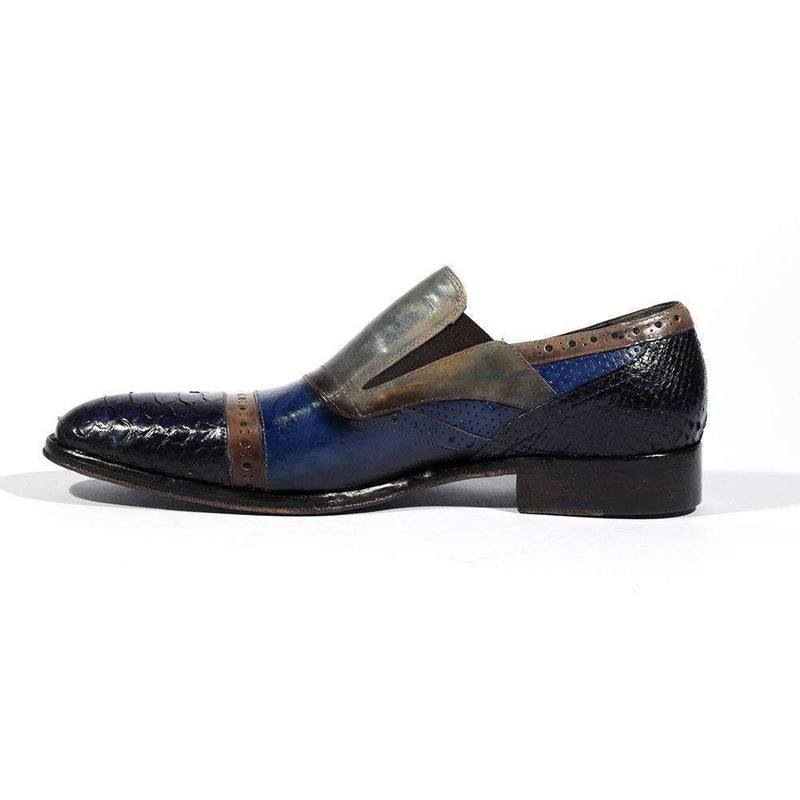 Jo Ghost Men Shoes Italian Python Print Crust Multi Color Loafers 4292M (JG5144)-AmbrogioShoes