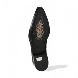 Jo Ghost Men's Designer Shoes Parma Doc Col Nero Embroidered Leather Oxfords (JG2201)-AmbrogioShoes