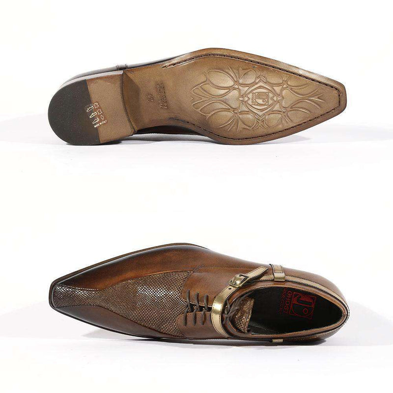Jo Ghost Mens Italian Shoes Diver Reptilis Sigaro Oxfords(JG5101)-AmbrogioShoes