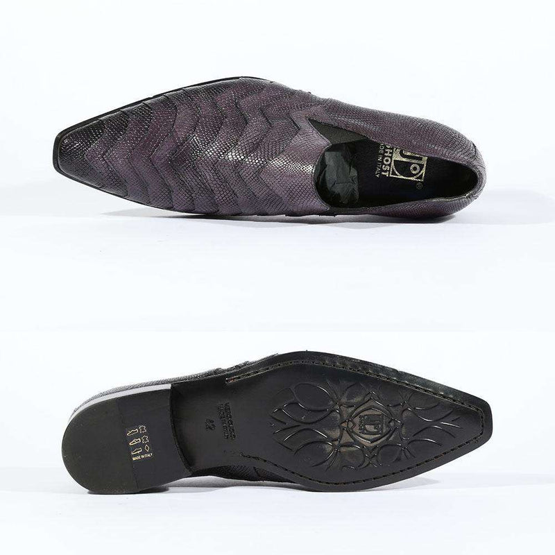Jo Ghost Mens Italian Shoes Reptilis Cenere Loafers(JG5110)-AmbrogioShoes