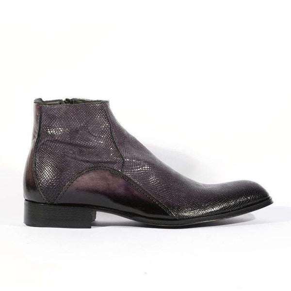 Jo Ghost Mens Italian Shoes Reptilis Diver Cenere Boots(JG5121)-AmbrogioShoes