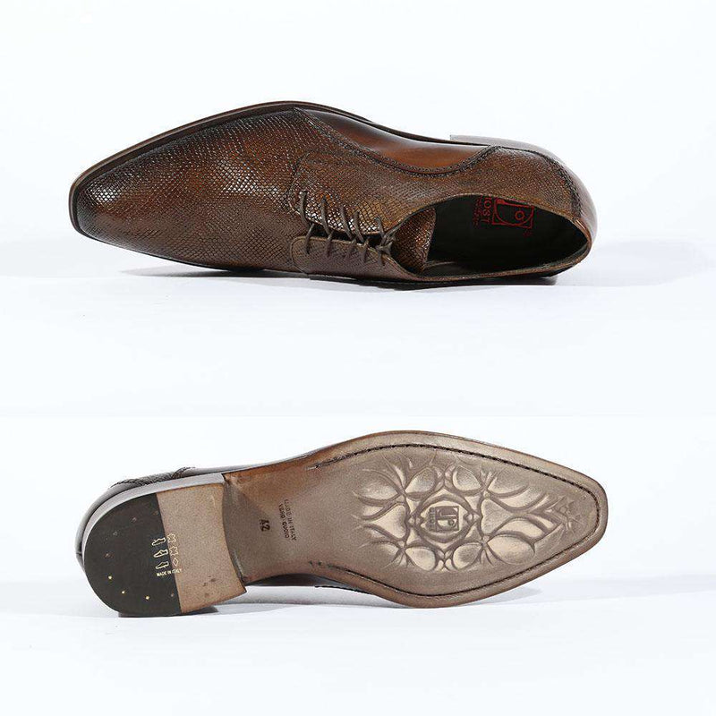 Jo Ghost Mens Italian Shoes Reptilis Sigaro Diver Oxfords(JG5122)-AmbrogioShoes