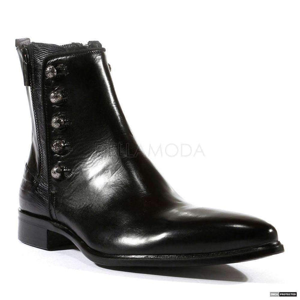 Jo Ghost Mens Italian Parma Doc Nero Black Boots (JG3001)-AmbrogioShoes