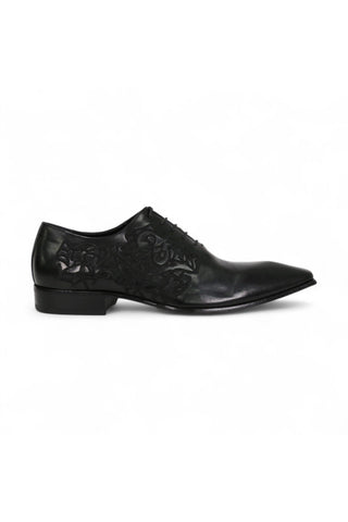 Jo Ghost Parma Doc Col Nero Embroidered Leather Oxfords (JG2201)-AmbrogioShoes