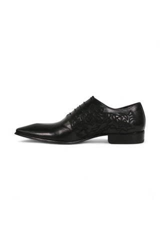 Jo Ghost Parma Doc Col Nero Embroidered Leather Oxfords (JG2201)-AmbrogioShoes