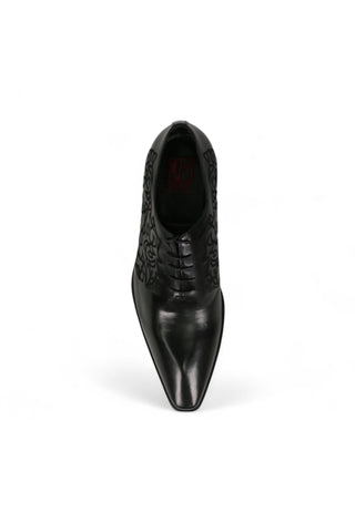 Jo Ghost Parma Doc Col Nero Embroidered Leather Oxfords (JG2201)-AmbrogioShoes