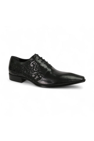 Jo Ghost Parma Doc Col Nero Embroidered Leather Oxfords (JG2201)-AmbrogioShoes