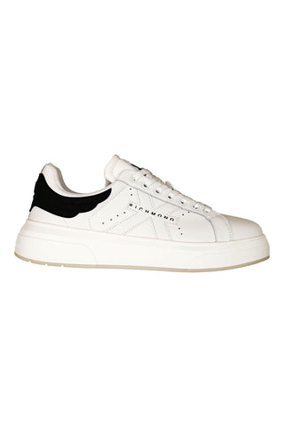 John Richmond 22203/CP White Calf-Skin Leather Casual Sneakers (JR1002)-AmbrogioShoes