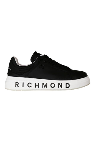 John Richmond 22204/CP Black Calf-Skin Leather Casual Sneakers (JR1000)-AmbrogioShoes