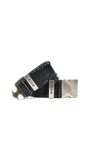 John Richmond Men's Navy Blue Non-Stretch Fabric Belt (JR102)