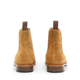 John Varvatos Amsterdam Men's Shoes Mushroom Brown Suede Leather Chelsea Boots (JV1002)-AmbrogioShoes