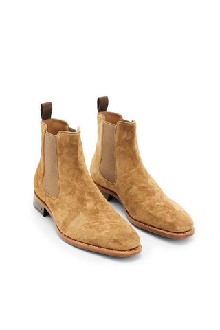 John Varvatos Amsterdam Mushroom Brown Suede Chelsea Boots (JV1002)-AmbrogioShoes
