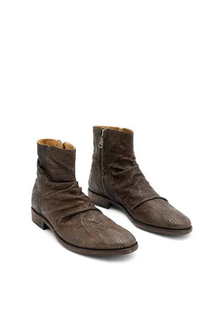 John Varvatos Morrison Lead Brown Stamped Sheep Leather Sharpei Boots (JV1005)-AmbrogioShoes