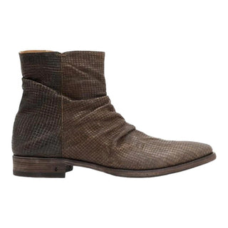 John Varvatos Morrison Men's Shoes Lead Brown Stamped Sheep Leather Sharpei Boots (JV1005)-AmbrogioShoes