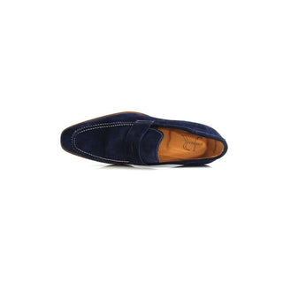 Jose Real Men's Designer Shoes U503 Velour Winter Blue Loafers (JRO1584)