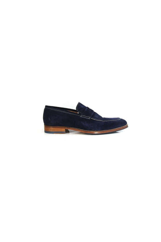 Jose Real Men's Designer Shoes U503 Velour Winter Blue Loafers (JRO1584)-AmbrogioShoes