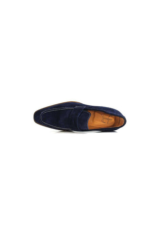 Jose Real Men's Designer Shoes U503 Velour Winter Blue Loafers (JRO1584)-AmbrogioShoes