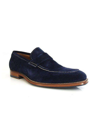 Jose Real Men's Designer Shoes U503 Velour Winter Blue Loafers (JRO1584)-AmbrogioShoes