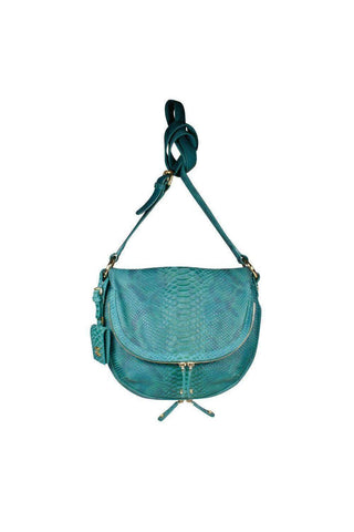 Just Cavalli Handbag Sling/Messenger Snake Print Turquoise (JC195)-AmbrogioShoes