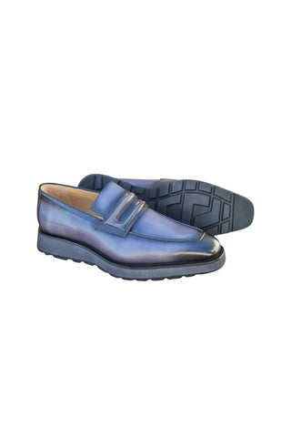 Leather Penny Loafer in Chunky Sole-AmbrogioShoes