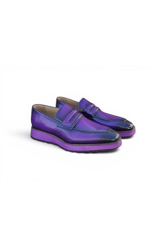 Leather Penny Loafer in Chunky Sole-AmbrogioShoes