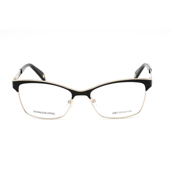 Liz Claiborne L 635 Eyeglasses Black Gold / Clear Lens-AmbrogioShoes