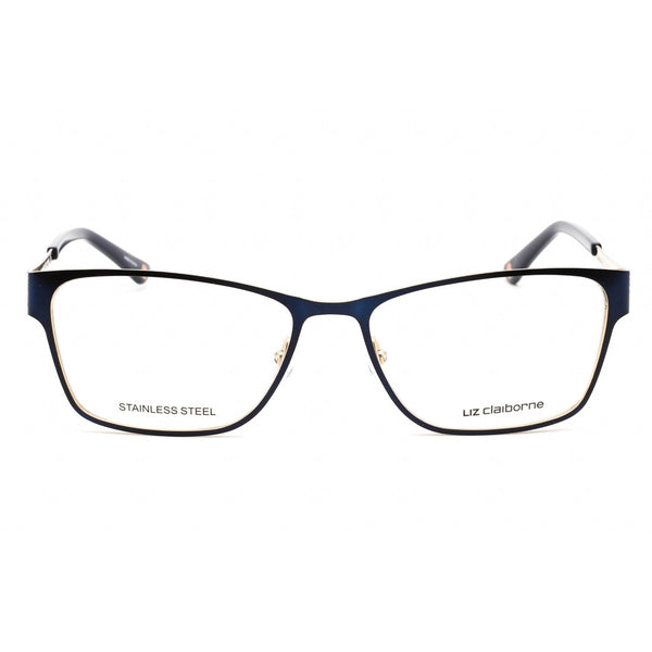 Liz Claiborne L 665 Eyeglasses Semi Matte Navy/Clear demo lens-AmbrogioShoes