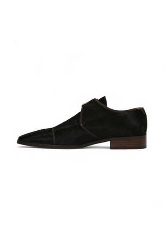 Lowe Valentini Designer Brown Pony Gold-Plated Monk-Straps Loafers (LDM02)-AmbrogioShoes
