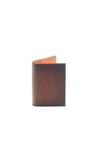 Magnanni 1280 Men's Mid Brown Pebble Leather Card Fold Wallet (MAW1004)