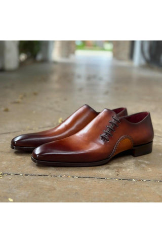 Magnanni 15024 Abrahan Cognac Calf-Skin Leather Whole-Cut Oxfords (MAGS1135)-AmbrogioShoes