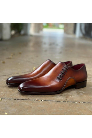 Magnanni 15024 Abrahan Cognac Leather Whole-Cut Oxfords (MAGS1135)-AmbrogioShoes
