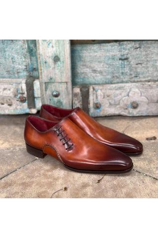 Magnanni 15024 Abrahan Cognac Leather Whole-Cut Oxfords (MAGS1135)-AmbrogioShoes