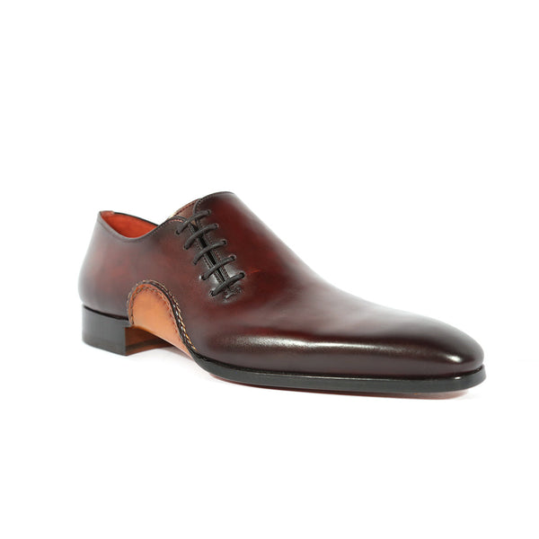 Magnanni 15024 Abrahan Men's Shoes Burgundy Calf-Skin Leather Whole-Cut Oxfords (MAGS1129)-AmbrogioShoes
