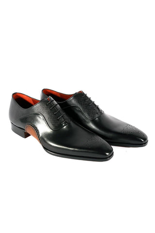 Magnanni 20120 Sanchez II Black Grabado Embossed / Calf-Skin Leather Oxfords (MAGS1122)-AmbrogioShoes