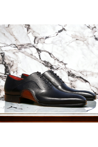 Magnanni 20120 Sanchez II Black Grabado Embossed / Calf-Skin Leather Oxfords (MAGS1122)-AmbrogioShoes
