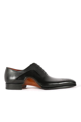 Magnanni 20120 Sanchez II Black Grabado Embossed / Leather Oxfords (MAGS1122)-AmbrogioShoes