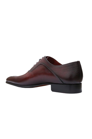 Magnanni 20120 Sanchez II Burgundy Grabado Embossed / Calf-Skin Leather Oxfords (MAGS1134)-AmbrogioShoes