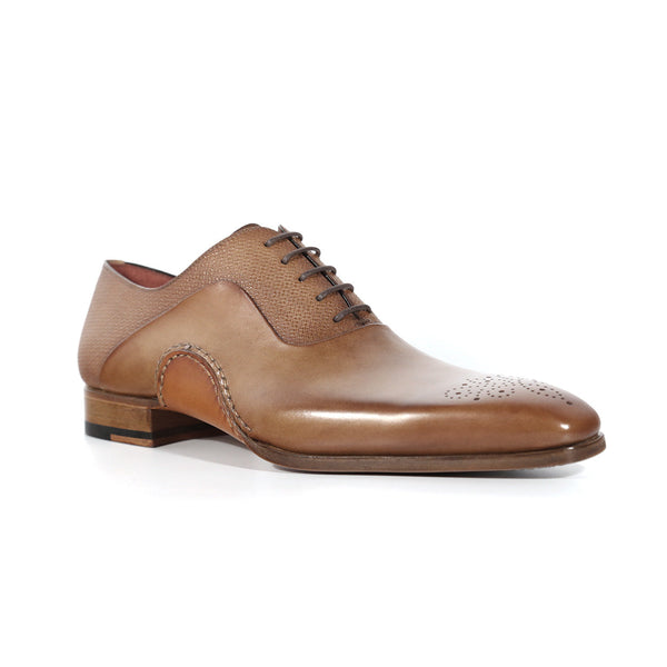 Magnanni 20120 Sanchez II Men's Shoes Taupe Grabado Print / Calf-Skin Leather Oxfords (MAGS1130)-AmbrogioShoes
