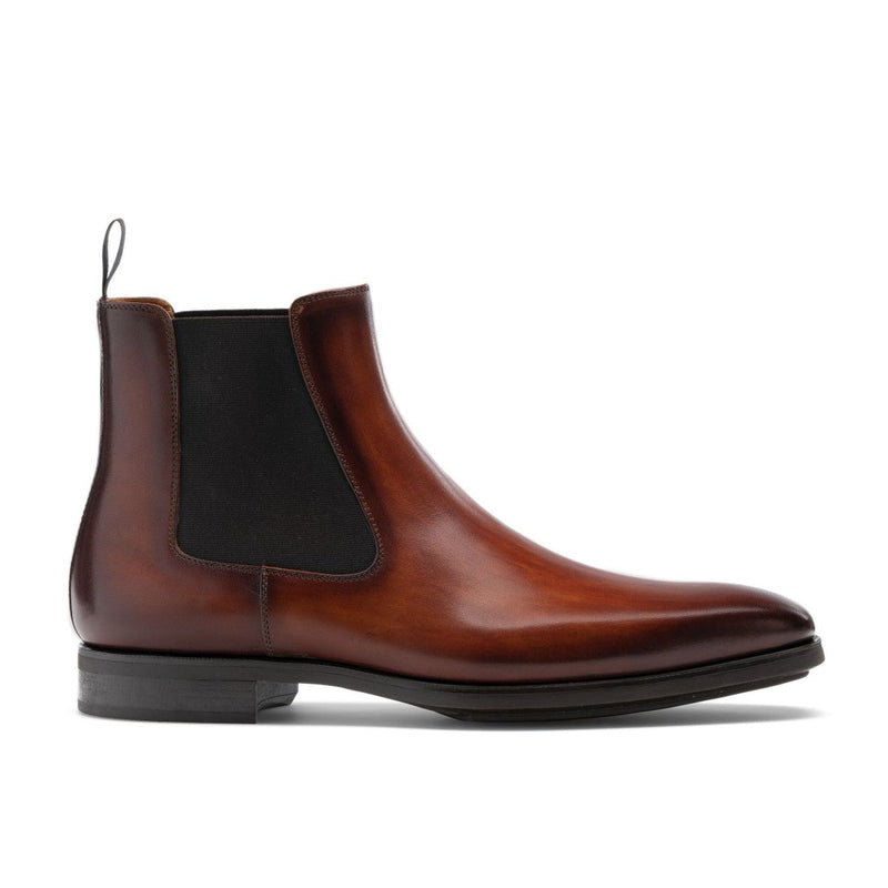 Magnanni 21139 Riley Men's Shoes Cognac Calf-Skin Leather Chelsea Boots (MAG1062)-AmbrogioShoes