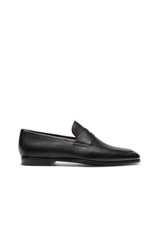 Magnanni 23802 Diezma-II Black Full Grain Leather Penny Loafers (MAGS1054)